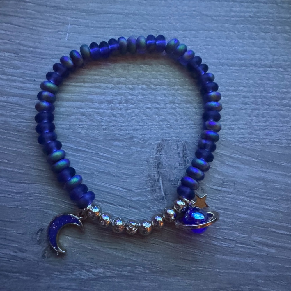 Celestial Charm Bracelet in Deep Blue